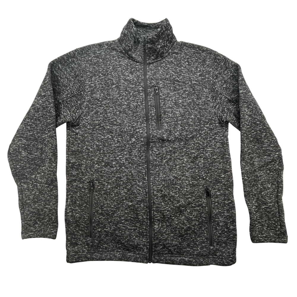 WFS Jacket Mens 2XL Element Gear Full Zip Mock Neck Pocket Gray Fleece Warm